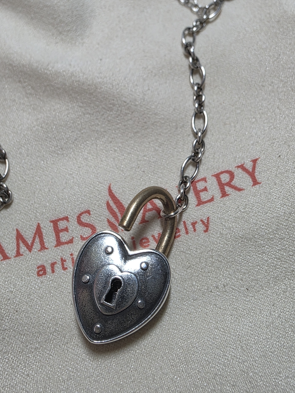 Retired James Avery Love Lock Necklace - Picture 7 of 9